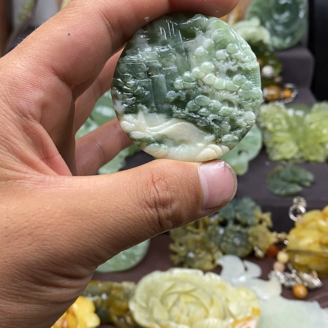 蛇纹石玉未镶嵌吊坠(不含链)