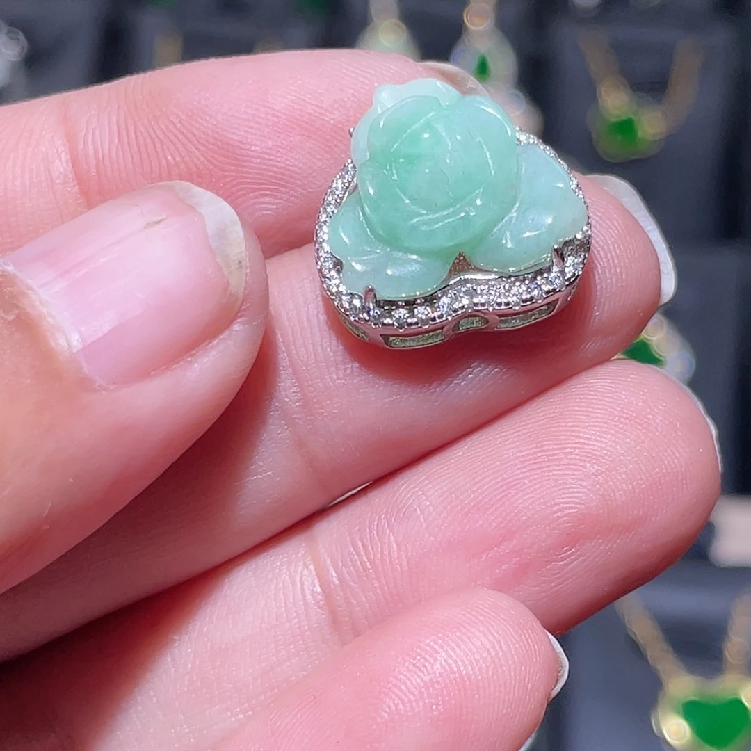 翡翠银S925镶嵌颈饰