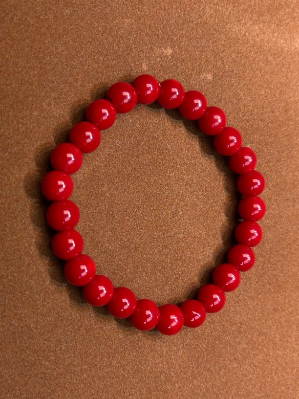 8mm红色琉璃（怀业）珠手串