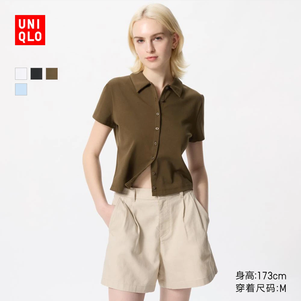 优衣库女装短POLO衫/短袖T恤衬衫领476068