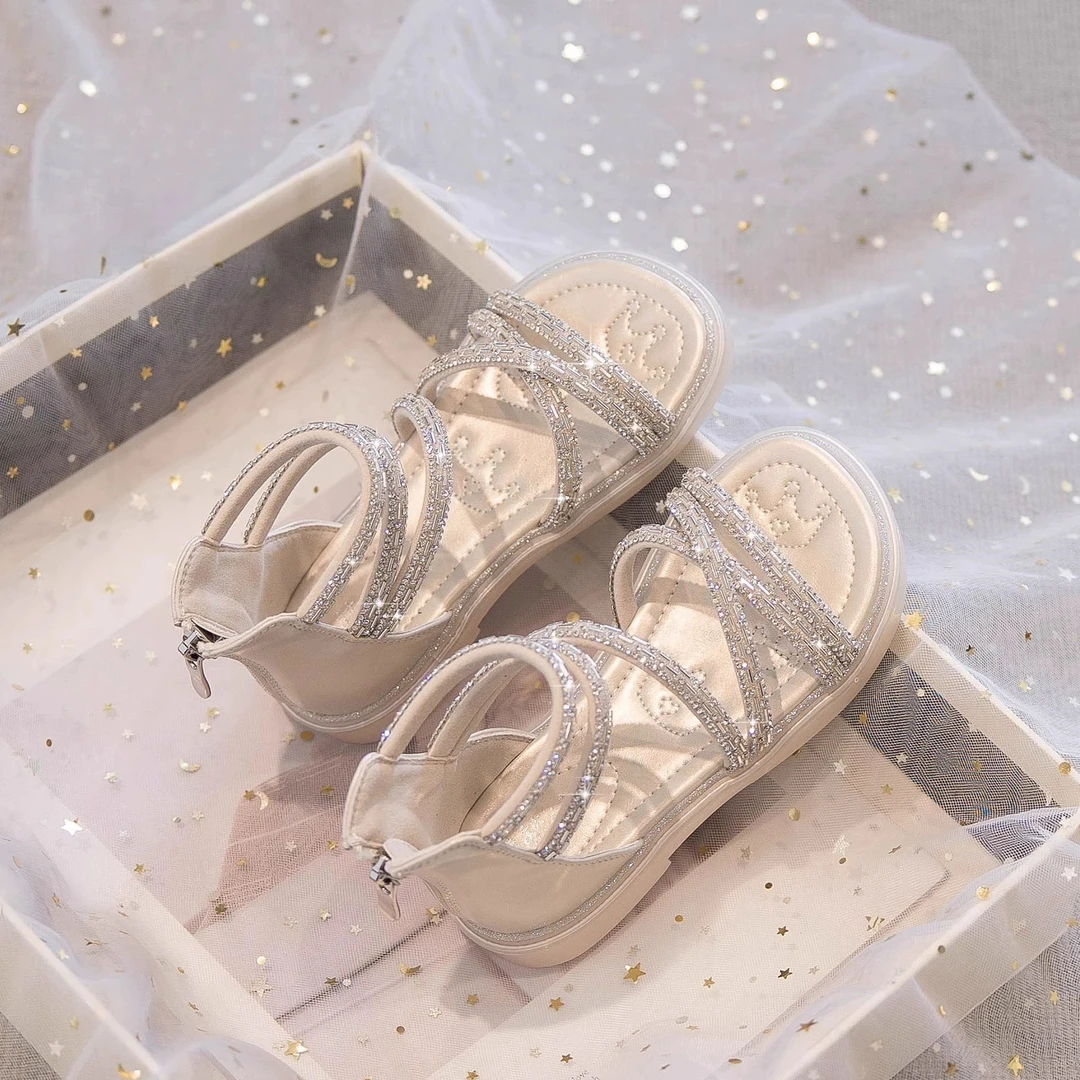 ABC女童罗马凉鞋2025夏季款女孩百搭软底防滑沙滩鞋中大童公主鞋