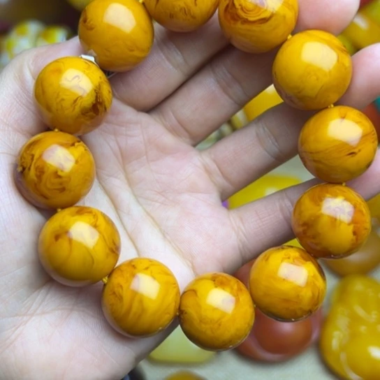 琥珀未镶嵌手链蜜蜡