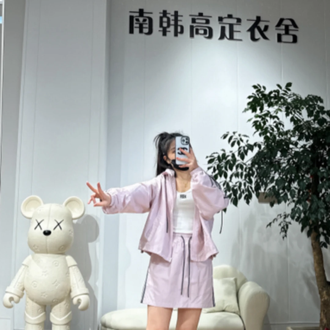 春季新款运动风立领花边套装时尚休闲两件套