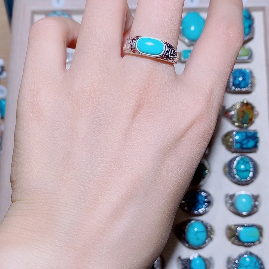 绿松石银S925镶嵌挂件