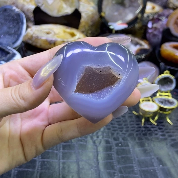 水晶未镶嵌珠宝半成品爱心