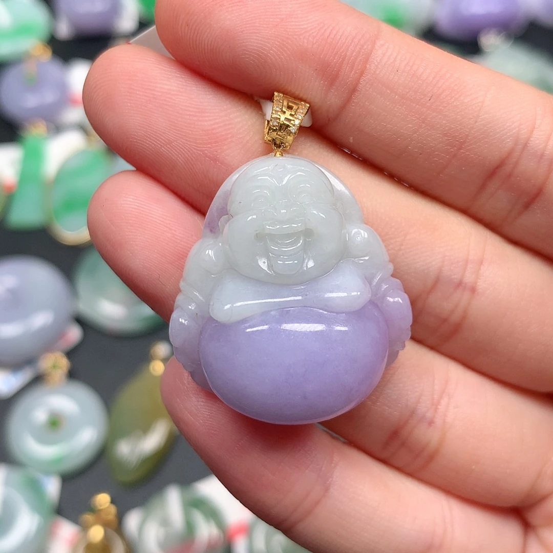 颈饰18K金镶嵌翡翠翡翠吊坠