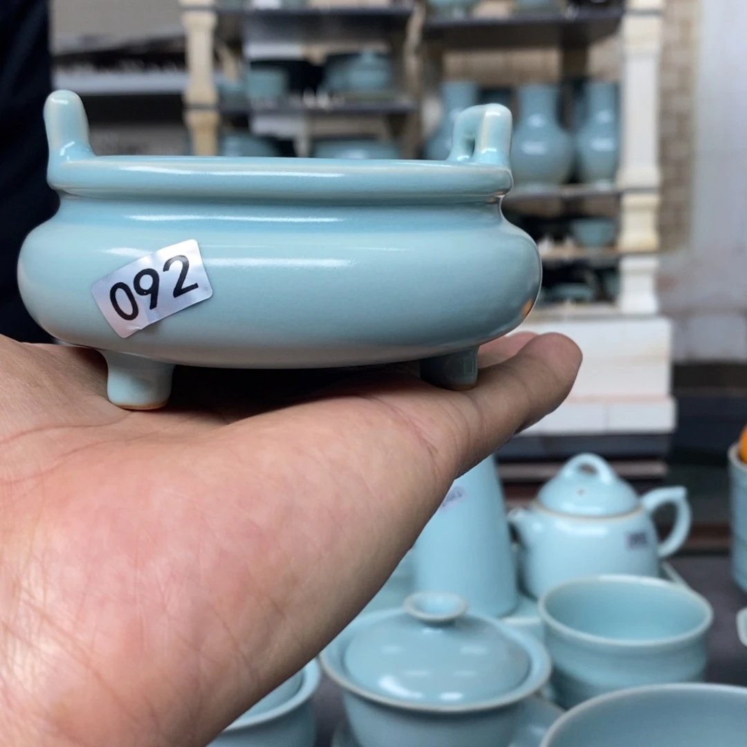 摆件小***头抱朴汝瓷仿古一级