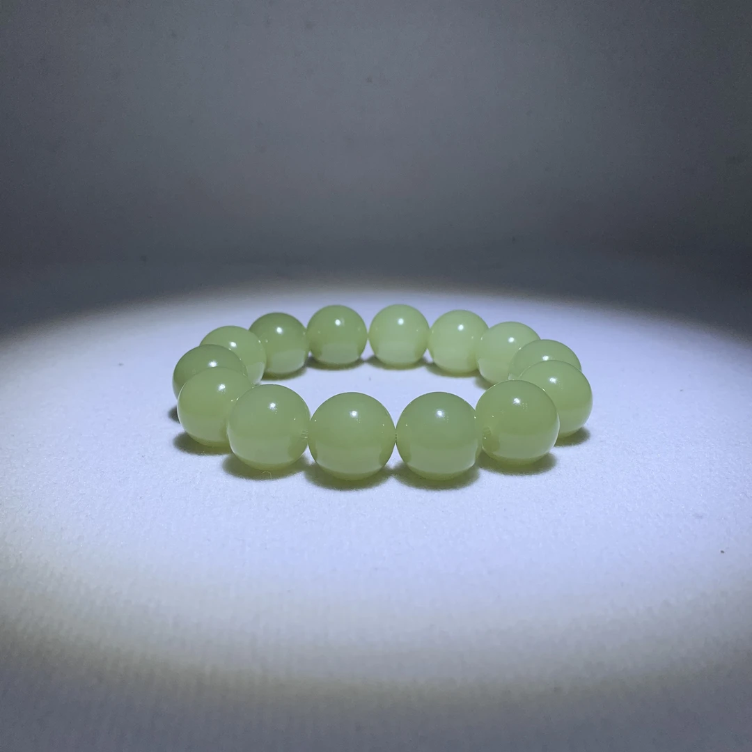 新疆和田玉若羌青黄口手串16mm