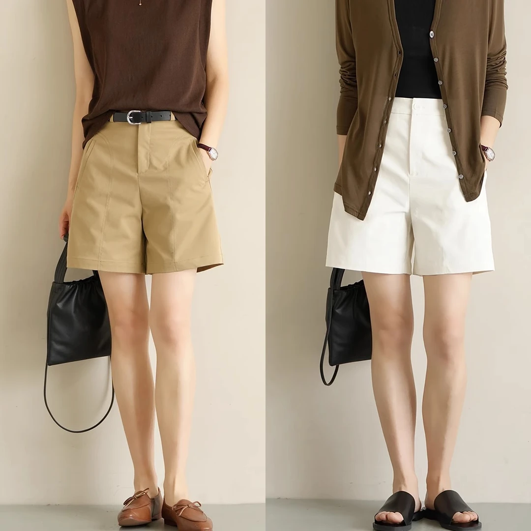 舒柔棉 女士百慕大中裤 抗皱通勤短裤 A字显瘦西装裤 夏款 女装