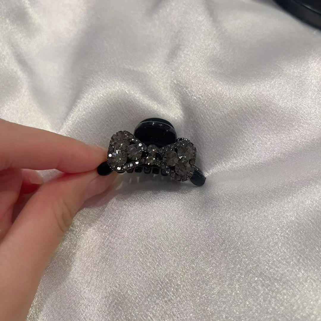 韩国 气质 小众 ins 手工 蝴蝶结 钻钻 迷你抓夹A372