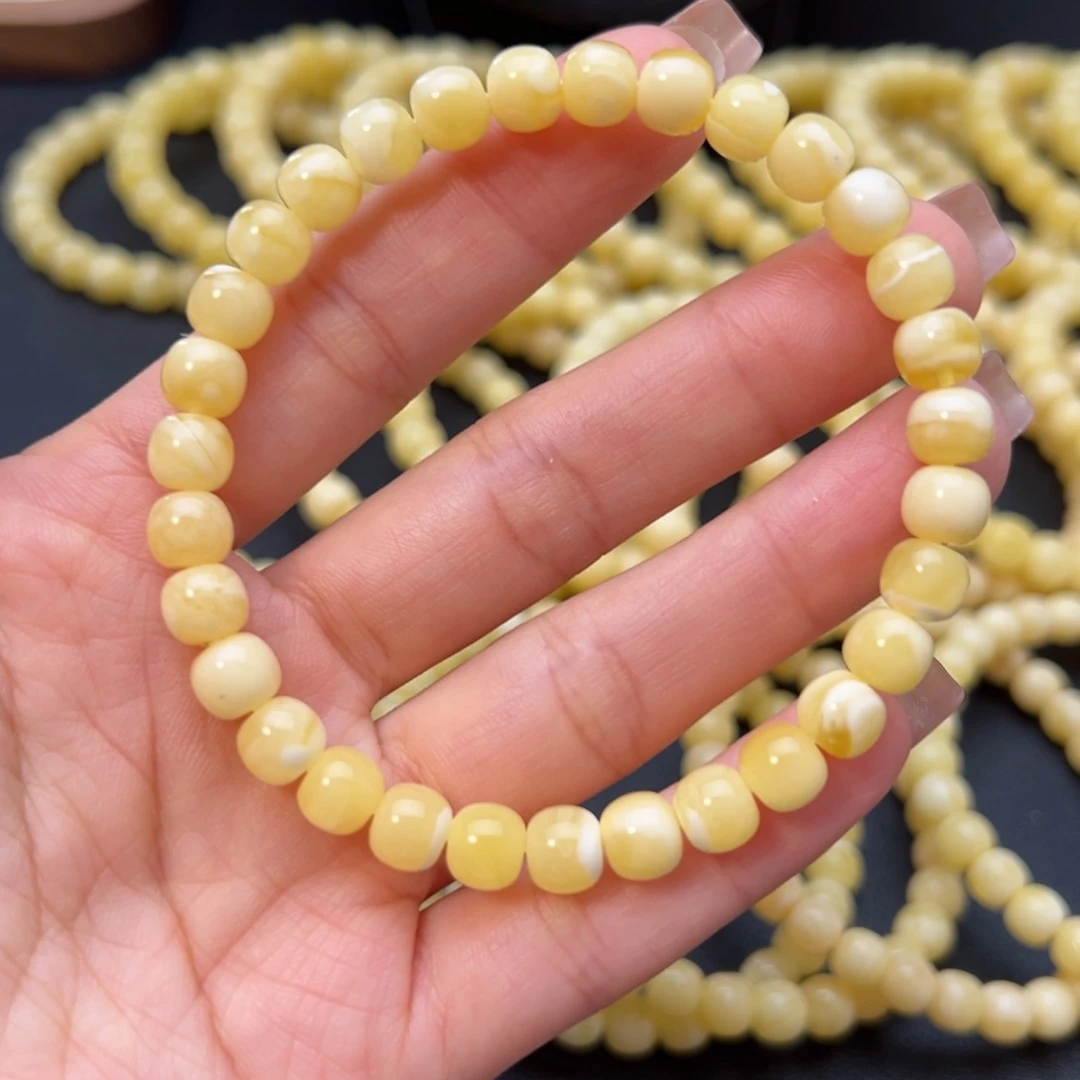 琥珀未镶嵌手链7.0