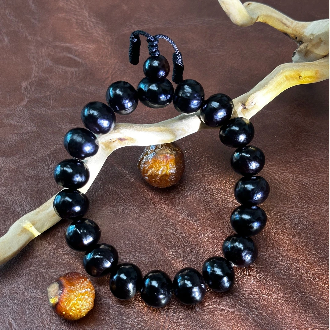 【收藏级】飞碟型算盘珠矮桩纯天然无患子手串佛珠捻珠鬼见愁