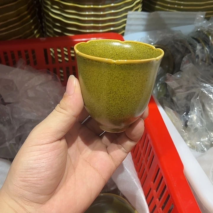 茶叶末菊花杯陶瓷的