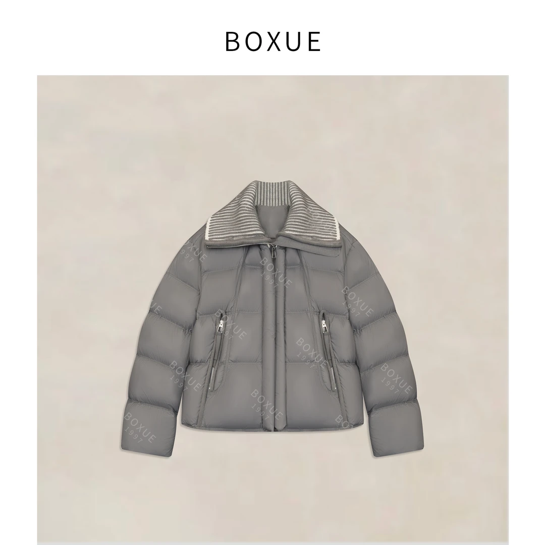 BOXUE“北玻的雪”2025秋冬90白鸭绒羽绒服外套#251020YR5794