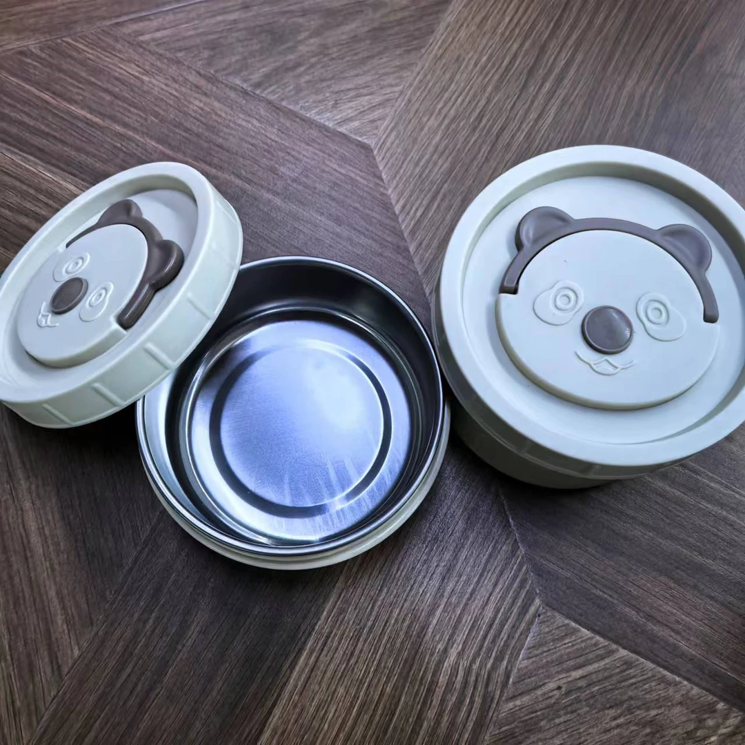 【带保温袋】可爱熊不锈钢保鲜盒一大一小高档家用款【汤姆粉丝专属】