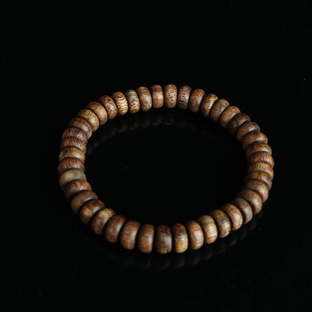 A3552老西马沉香软丝平安扣手串0.45x0.85cm 6.05g