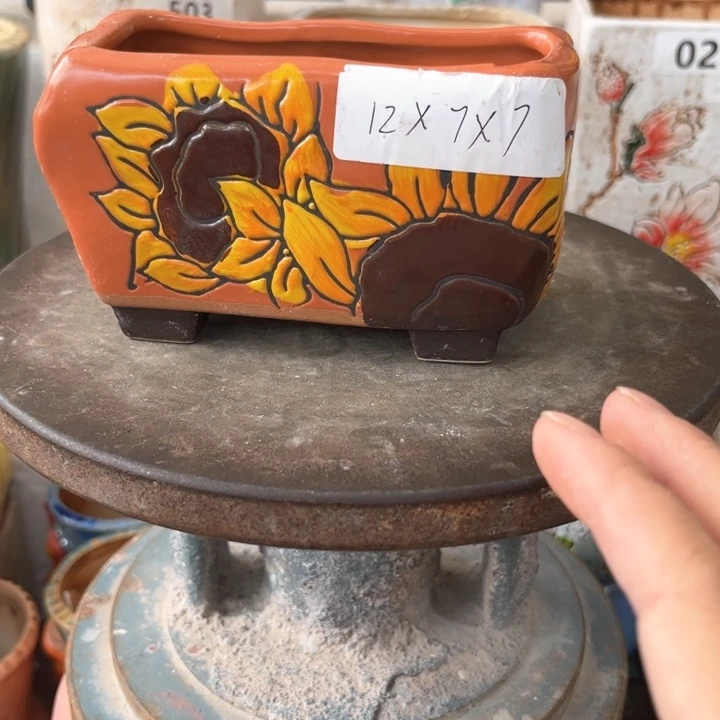 紫砂花盆粗陶材质多肉花盆