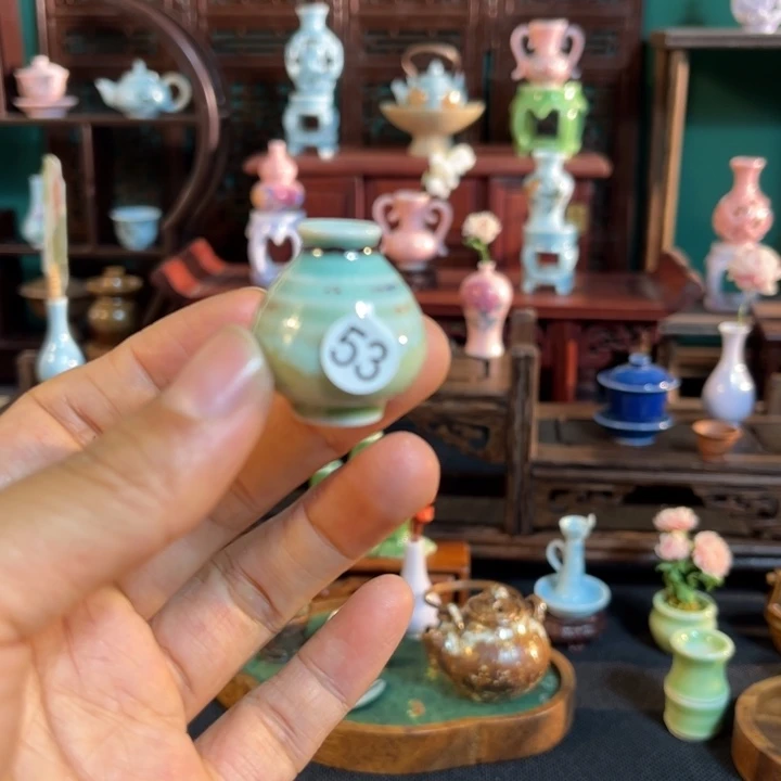 摆件微陶老王迷你花瓶