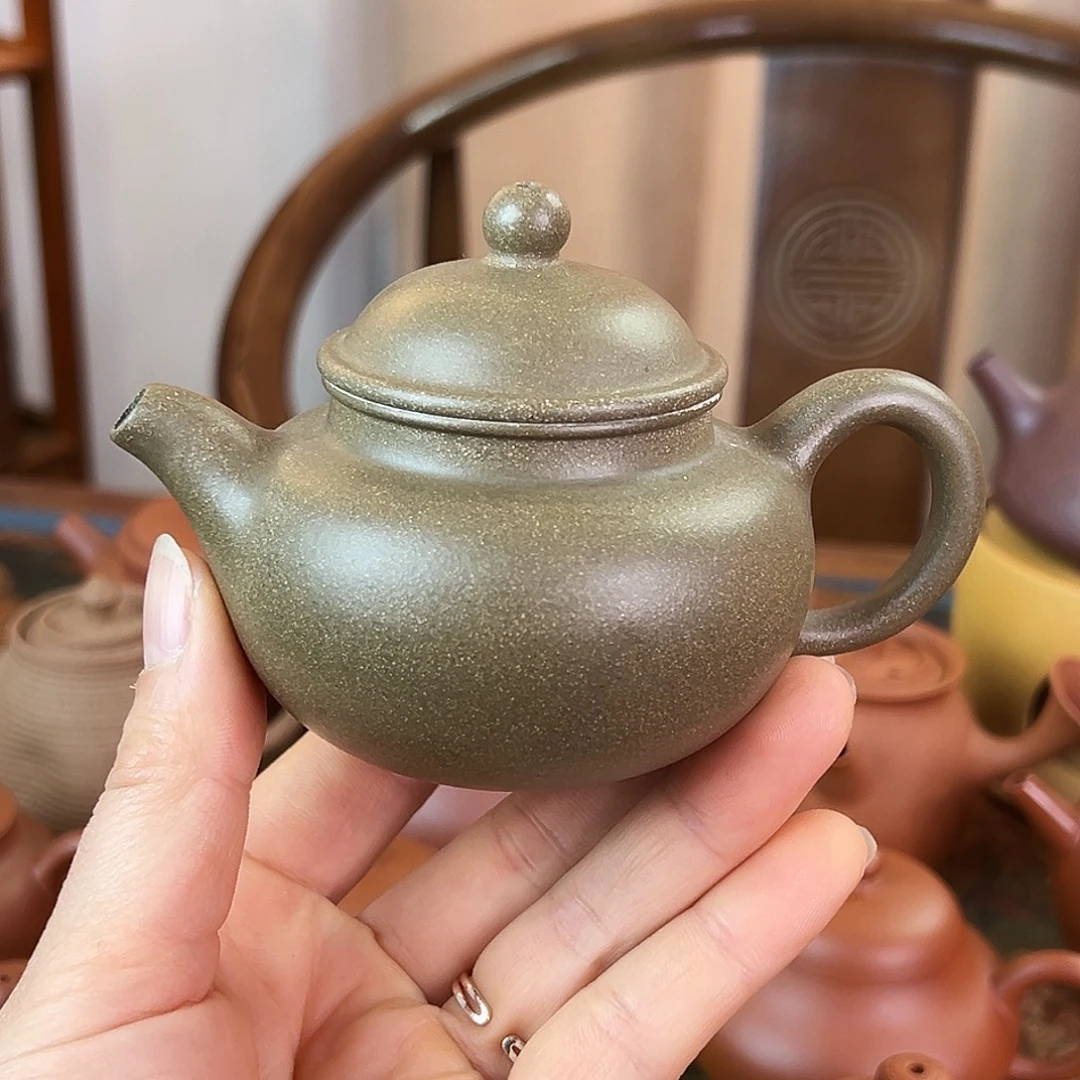 紫砂茶壶精品 莲子青段泥 150cc