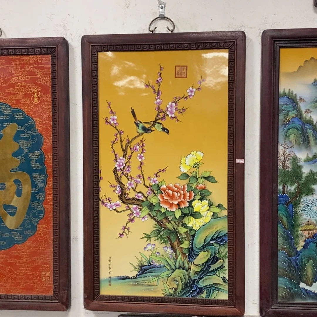 瓷片90*52*1景德镇瓷板画柴窑烧制