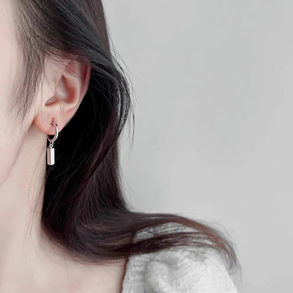 合金耳饰 【小银条】女简约个性百搭耳饰高级感耳坠新款小众气质