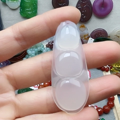 玛瑙/玉髓颈饰合金绿*