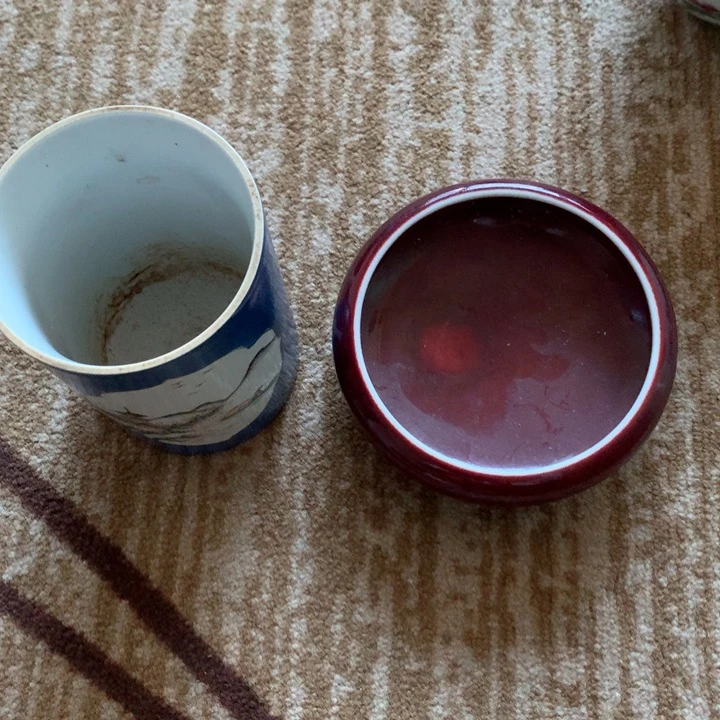 静***楼陶瓷笔筒和笔洗各一个