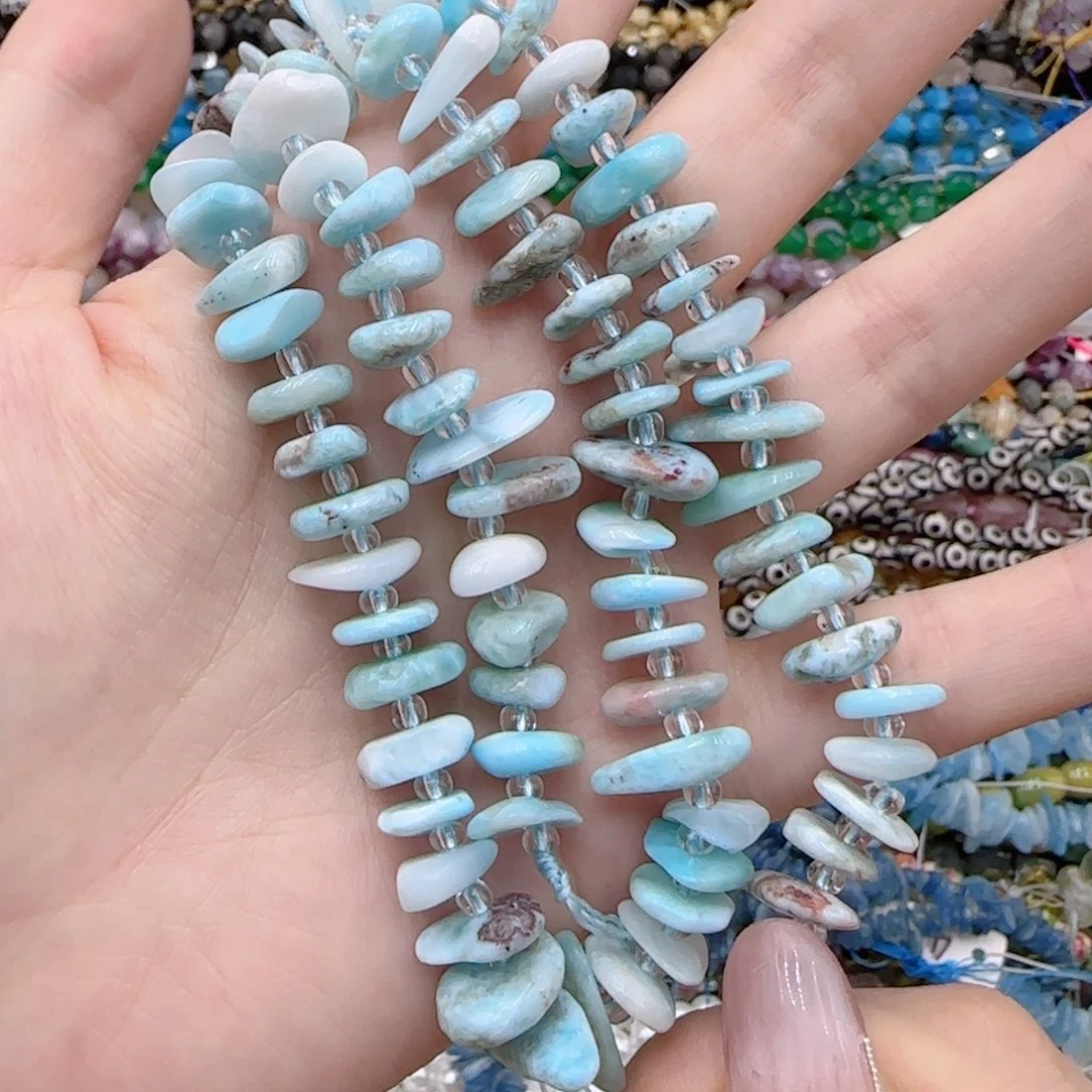 玛瑙/玉髓未镶嵌珠宝半成品海纹碎石隔片一条特价