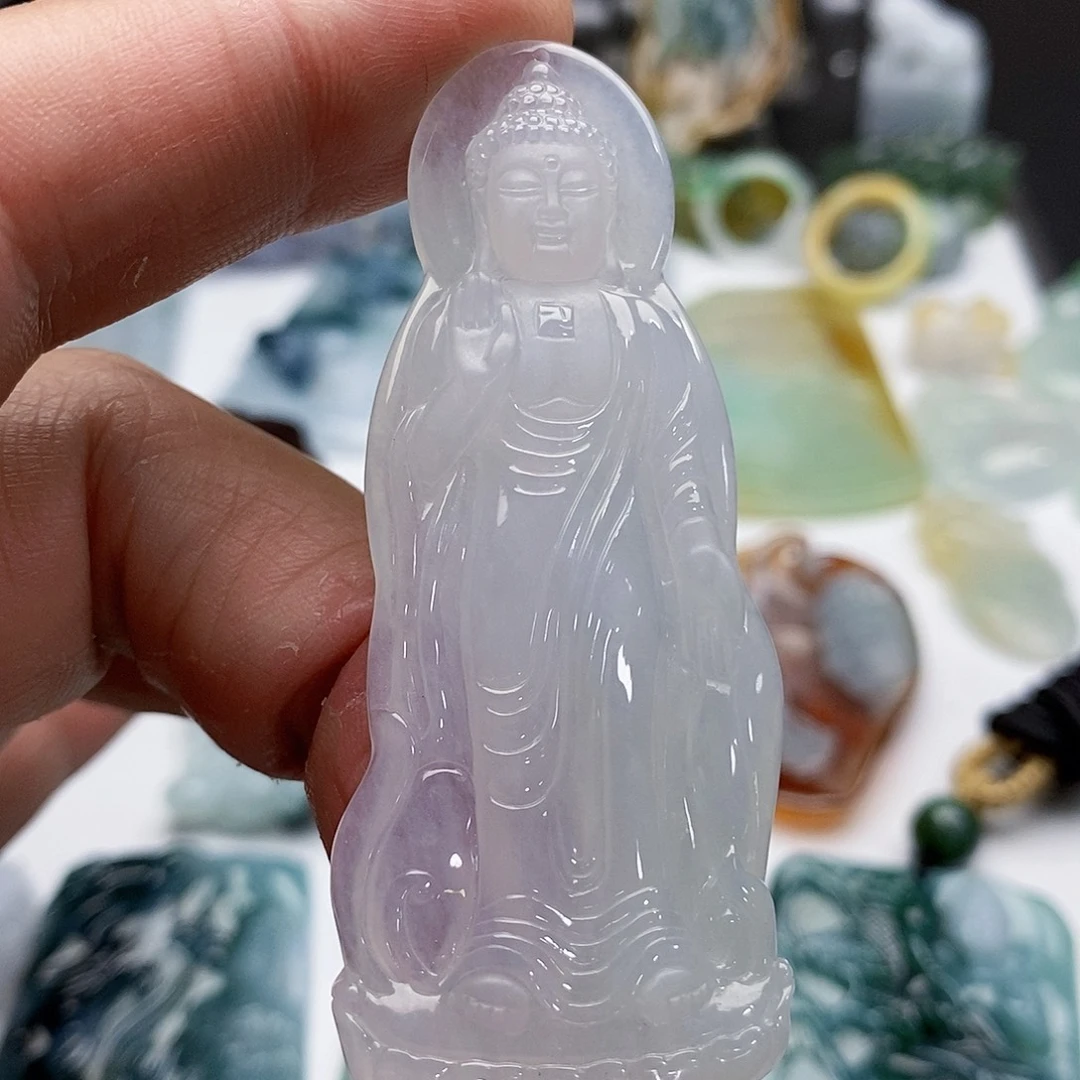 颈饰未镶嵌翡翠冰站佛