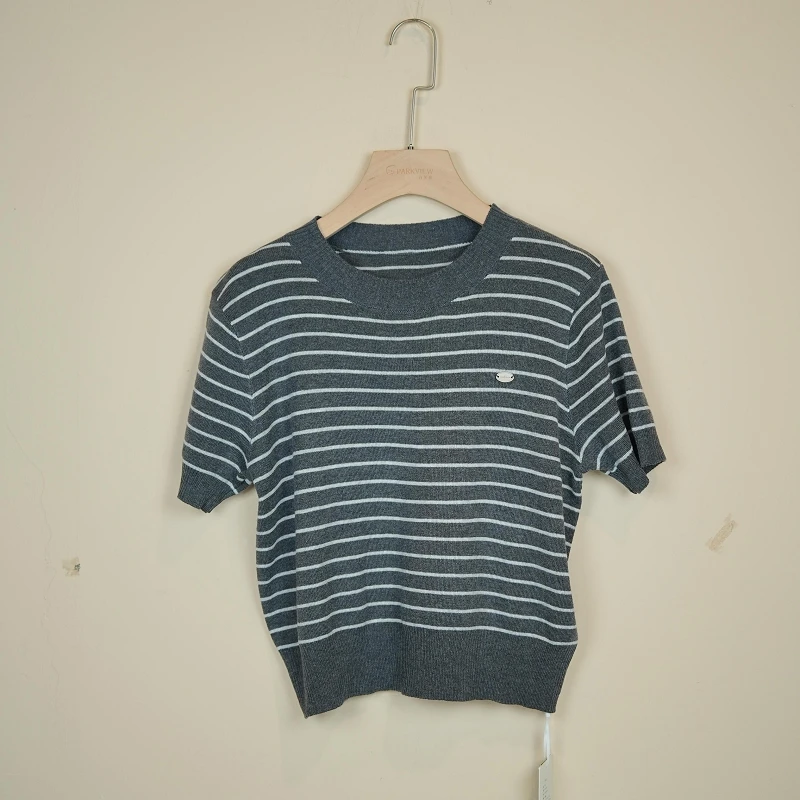 PARKVIEW/百芙川针织衫休闲百搭夏季春夏条纹圆领套头AW0608-3