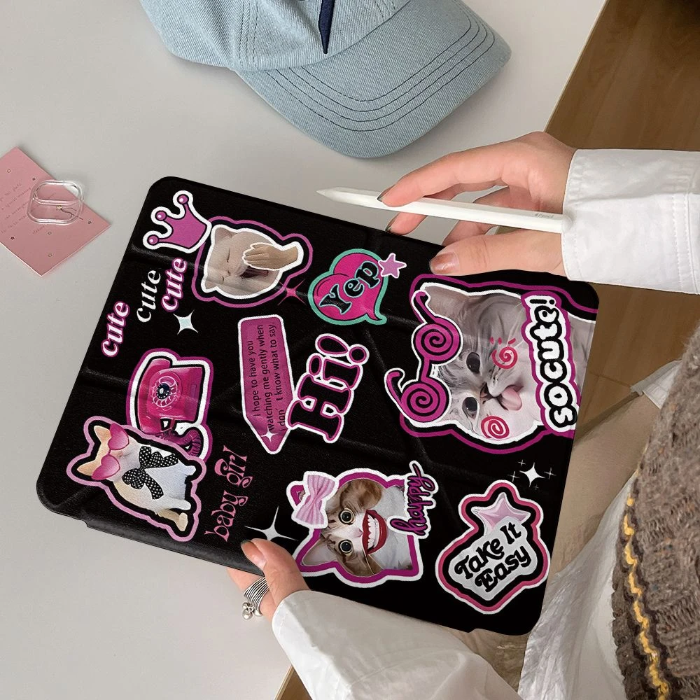 妙品甜酷猫咪适用小米Pad7 Pro保护套11.2寸带笔槽小米6Pro平板壳