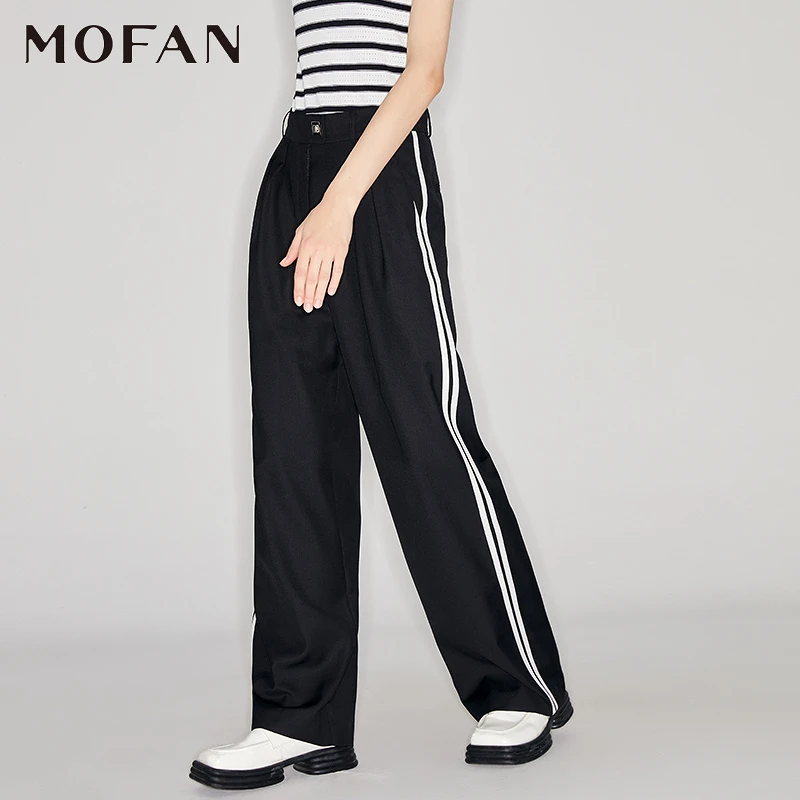 【羊羊粉丝专享】MOFAN摩凡春新款黑色休闲裤MAK362062