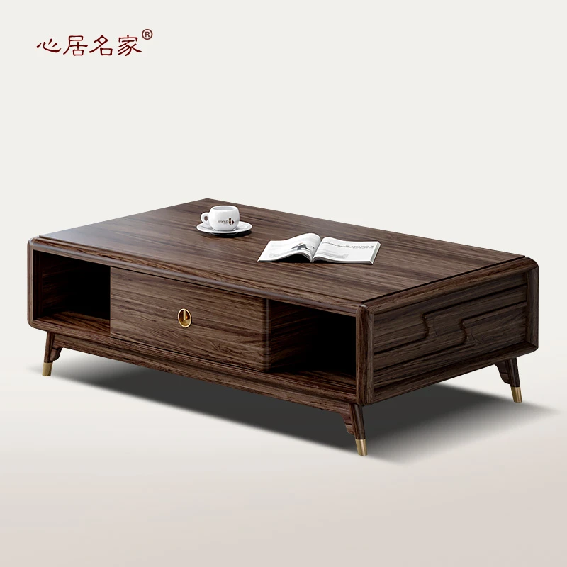 心居名家实木茶几新中式进口乌金木功夫茶台桌小户型wzk2001
