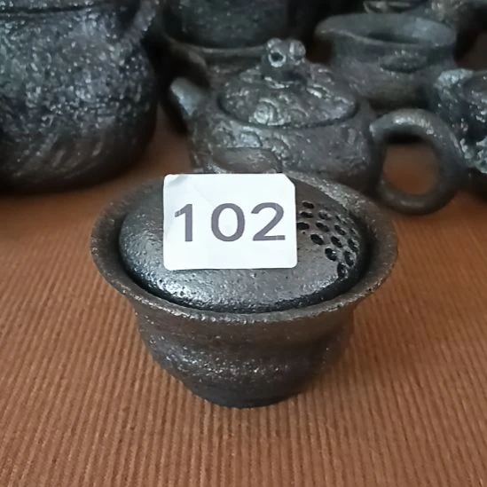 荥经黑砂茶具盖碗容量130毫升复烧三次