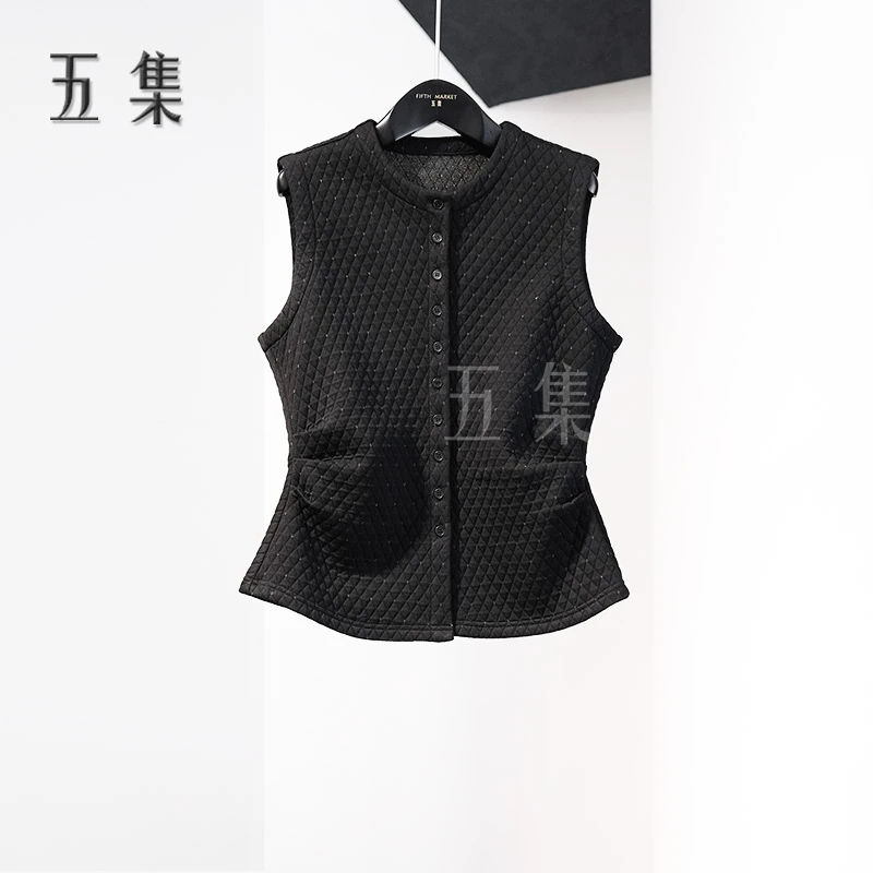 五集   绵羊毛新款时尚气质收腰圆领显瘦款马甲S6412