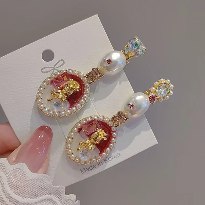 「凡尔赛玫瑰」复古法式发饰轻奢高级感发夹边夹刘海夹后脑碎发夹