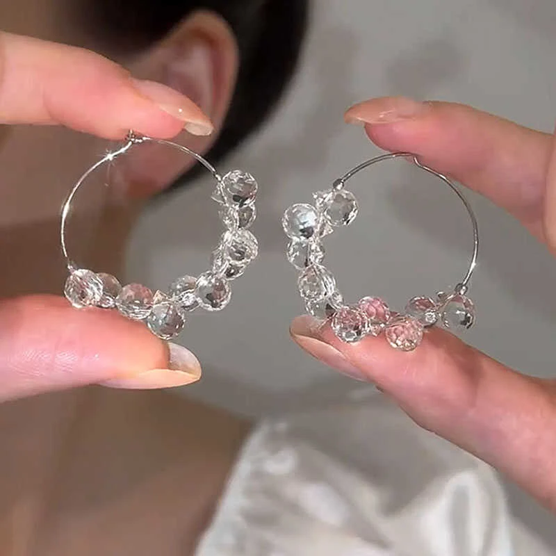 YIZUN.CHOMEL豆水滴耳圈精致高级冷淡风耳环小众气质通勤时尚耳饰