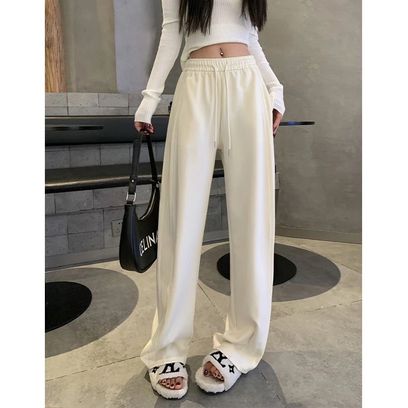 万象专属夏季宽松休闲阔腿裤运动卫裤女薄款小个子镰刀裤bf慵懒风
