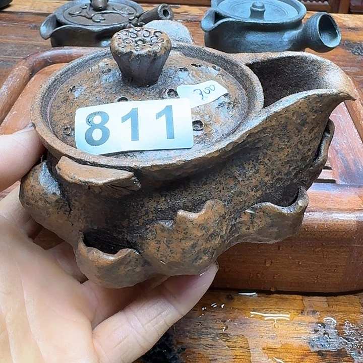 纯手工制作粗陶茶具