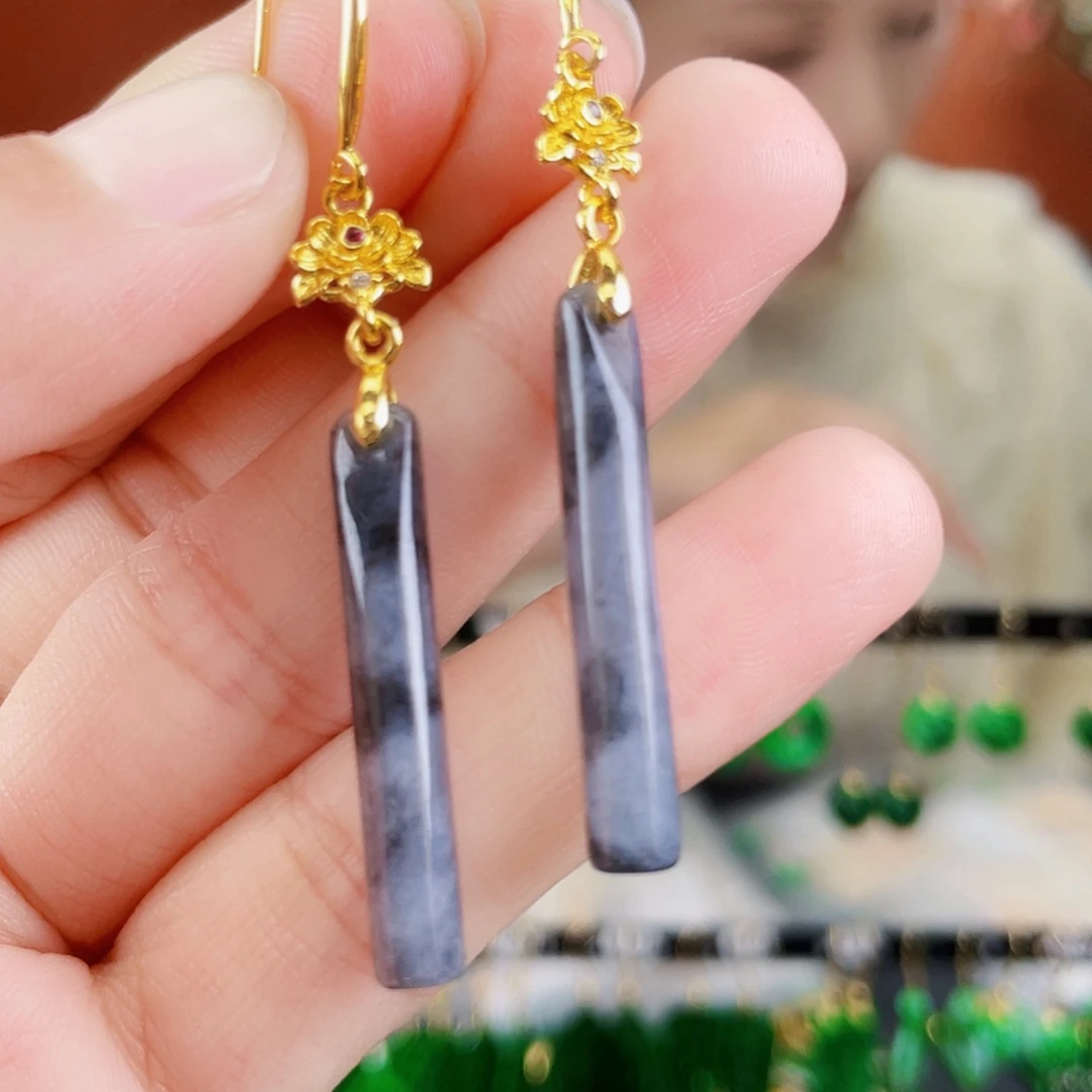 翡翠未镶嵌耳饰饰品