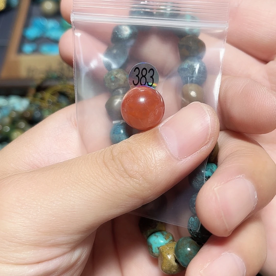 悟***）玛瑙/玉髓未镶嵌圆珠桶珠老型手串！！