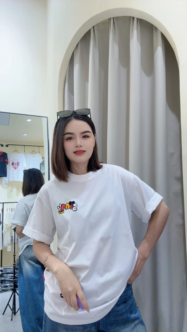 趣味卡通印花圆领短袖纯棉T恤女春夏新款洋气别致上衣夏季宽松
