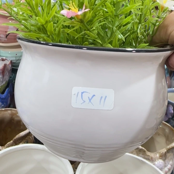 凑9块包邮，有孔，陶瓷花盆
