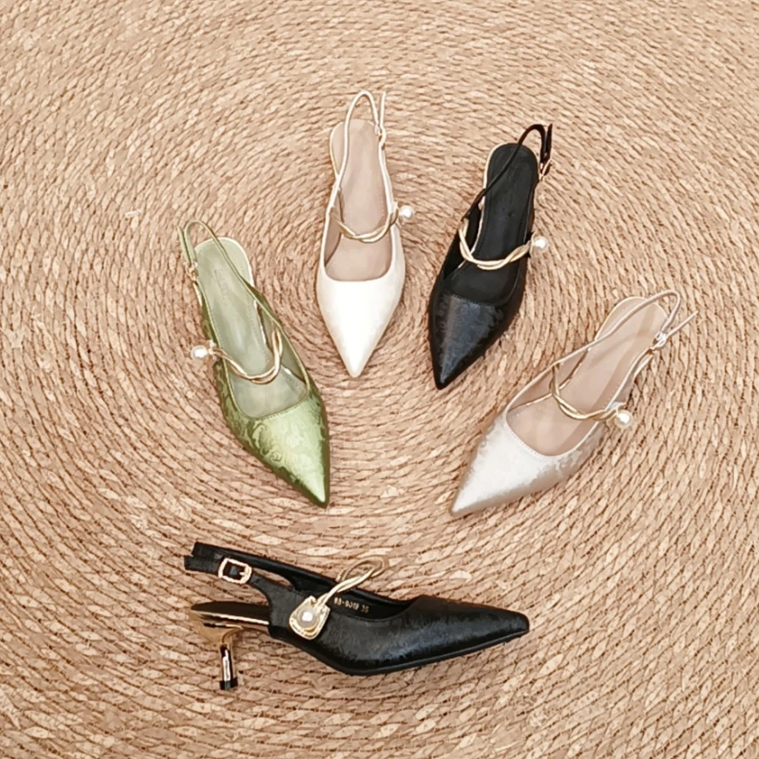 包头凉单鞋女2025春夏季新款国风时尚百搭气质尖头新中式复古单鞋