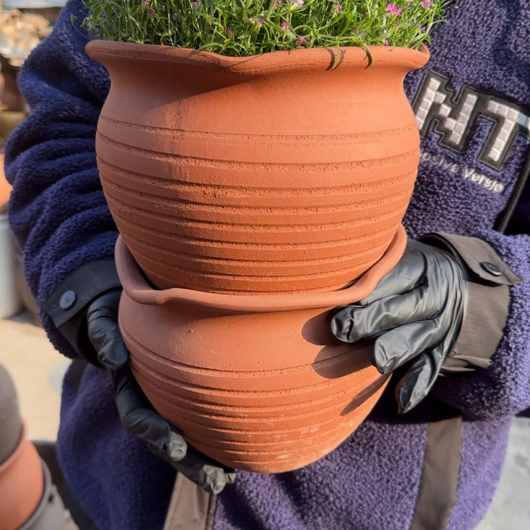 紫砂花盆口20高17宜兴紫砂