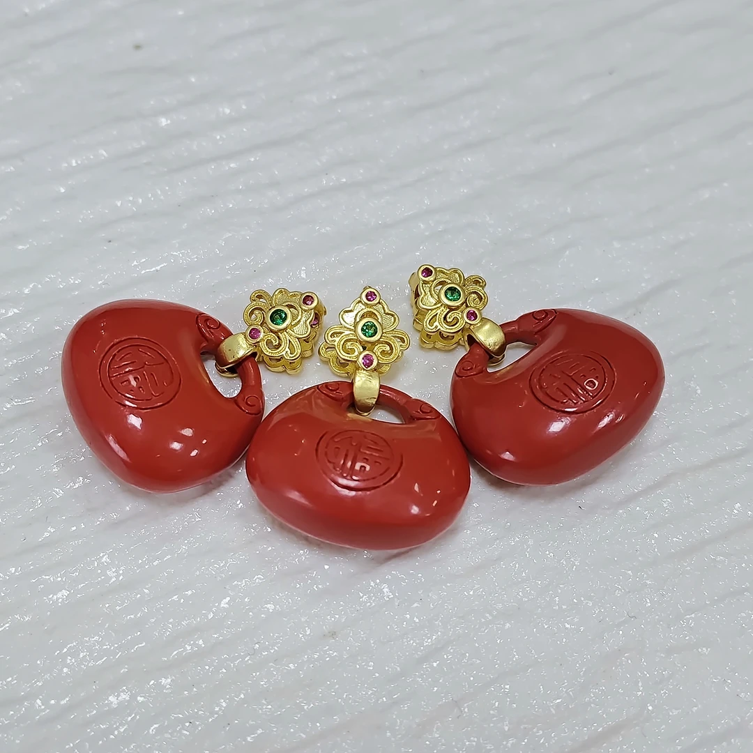 含辰砂工艺品【书记甄选】朱砂吊坠 多样性发一件 2305BB