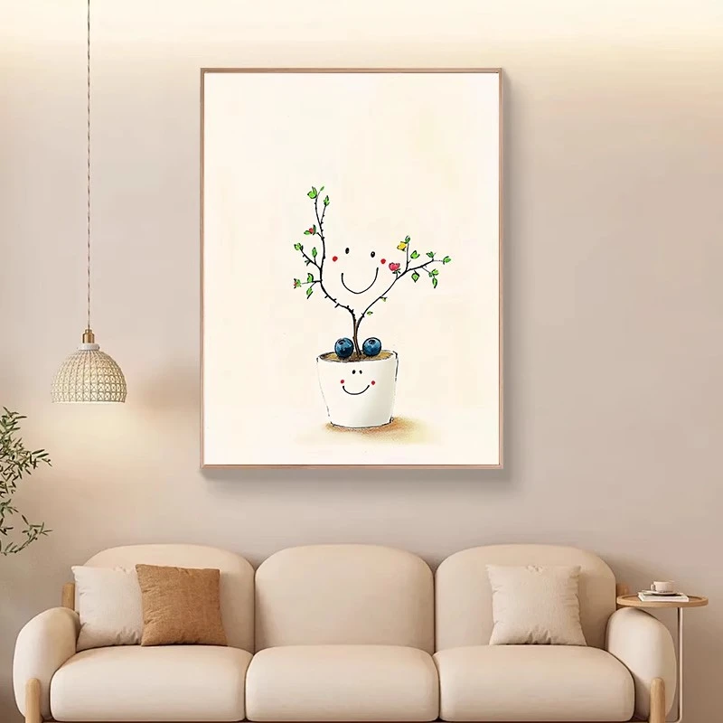 (极简花木）diy数字油画红线条手工填涂色解压治愈丙烯装饰画