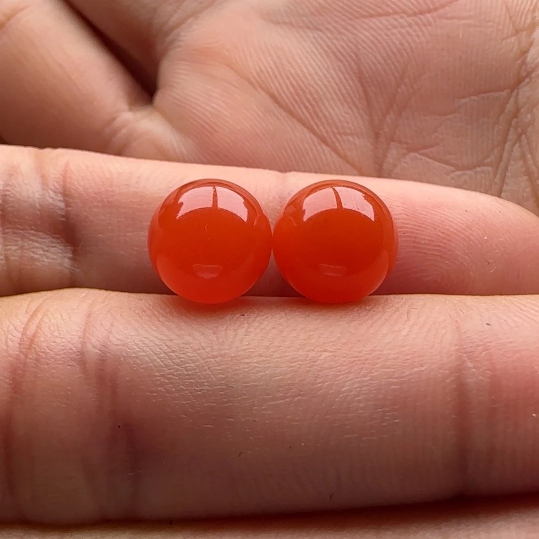 南红玛瑙圆珠8.7未镶嵌水**欢马牙