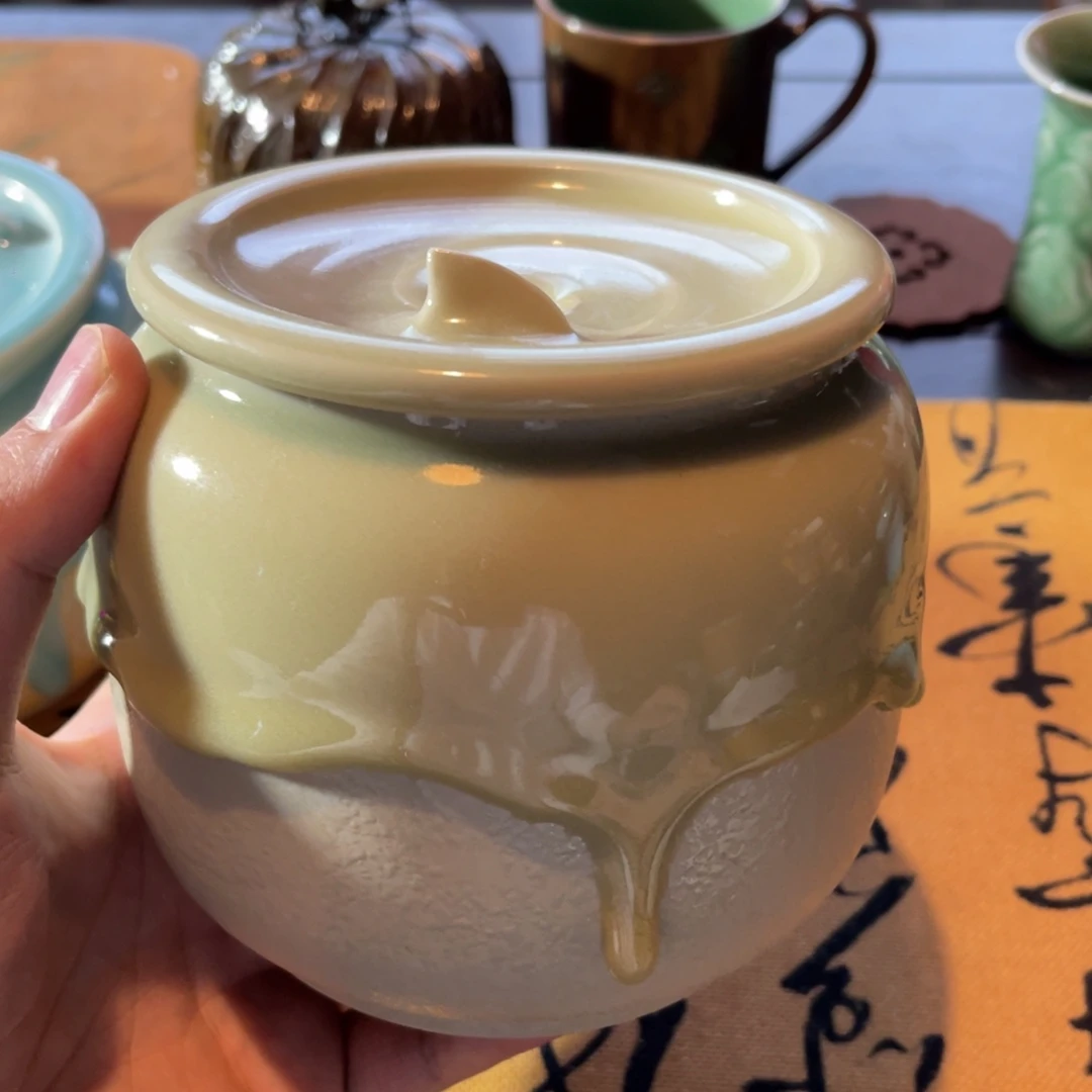琉璃手工艺品龙泉青瓷渣斗
