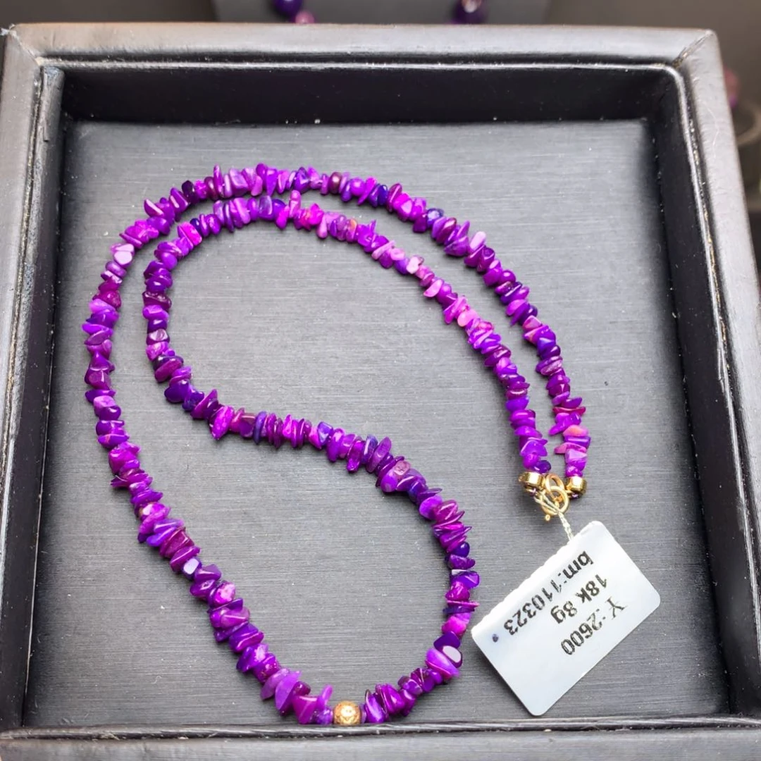 18K金镶嵌苏纪石（舒俱来）项链嘉**1